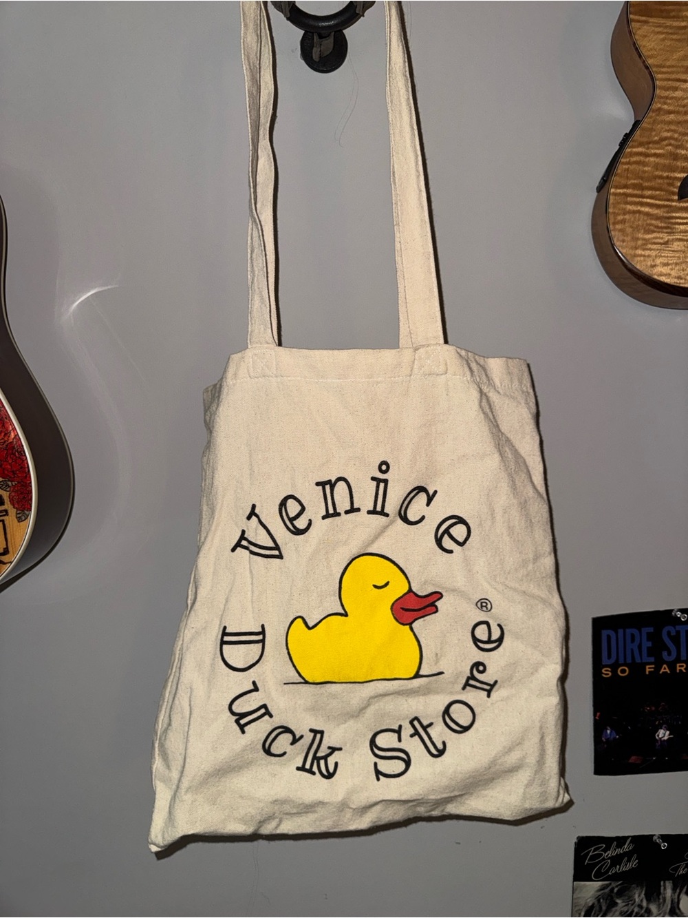 Venice Duck Store Canvas Tote Bag - Yellow Duck